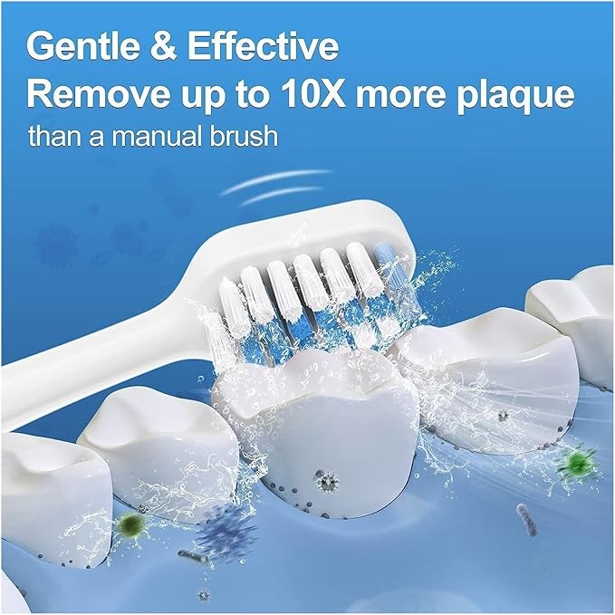 20pcs Toothbrush HeadsCompatible for Replacement Oral Hygiene Clean Soft Bristle Nozzles(20pcs Black)