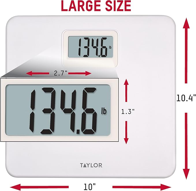 Taylor Digital Plastic Bathroom Scale Scale for Body Weight White