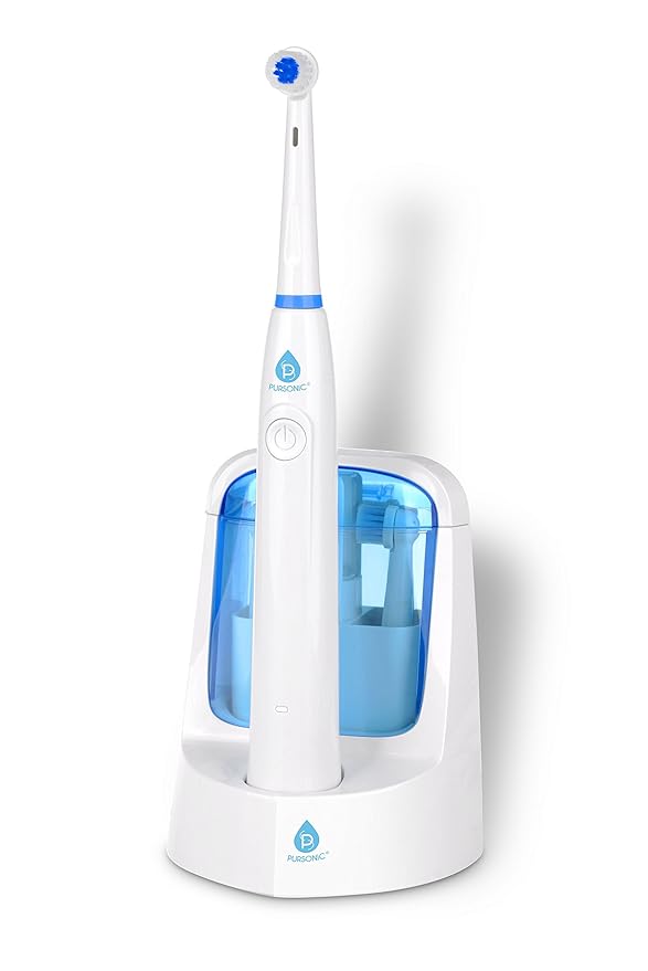 Pursonic RET200 Power Rechargeable Electric Toothbrush With UV Sanitizing Function 12 Brush Heads Included