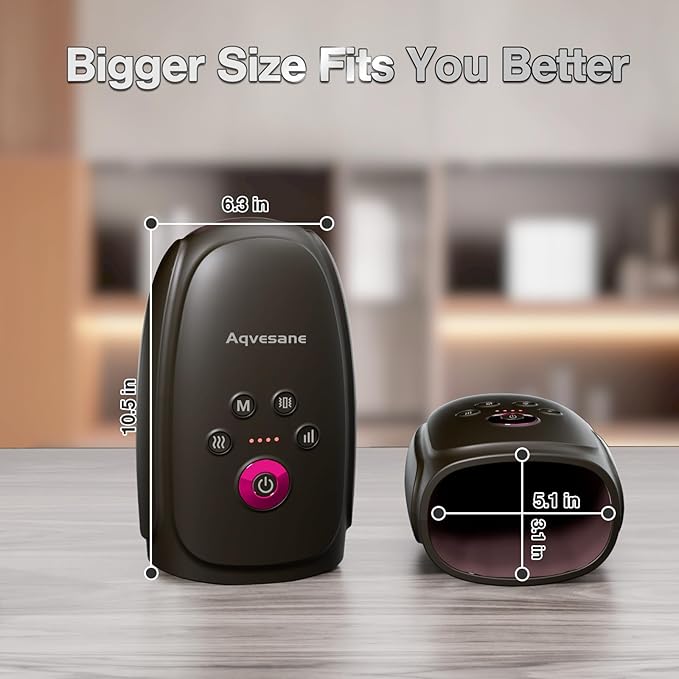 Hand Massager with Heat and Compression Cordless Hand and Wrist Massager for Arthritis and Carpal Tunnel Rechargeable Gifts for Women Men Dark Grey