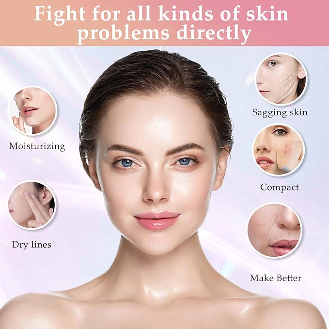 New Red-Light-Therapy-for-Face and Neck Massager Tool7 Colors Adjustable Vibration and ThermalsWomens Skin Rejuvenation Lifting Facial Massager Tool for ToningGlow BoostWrinkles