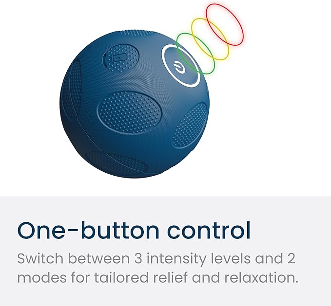 MyoSphere Vibration Massage Ball for Deep Tissue Stimulation Muscle Tension Relief and Stress Reduction | Your Portable Deep Tissue Therapist | Nobol Blue- Limited Edition | 1.5lb