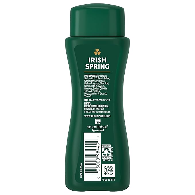 Irish Spring Men's Body Wash Shower Gel Original Clean Travel Size Body Wash 3.40 Fl Oz (Pack of 24)