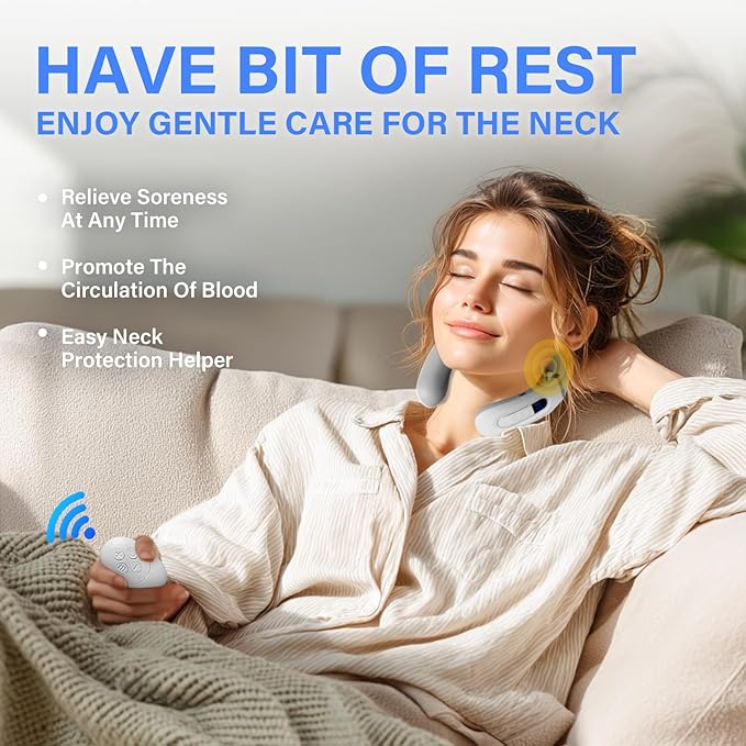 Richie House Neck Massager with Heat Neck Massager for Pain Relief Deep TissueElectric Portable Neck Massager with Heat for Women Men