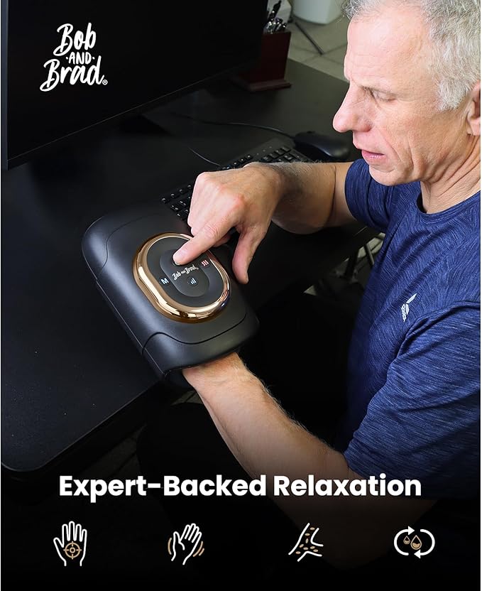 BOB AND BRAD Hand Massager with Heat and Compression Individual Fingers FSA-HSA Eligible Cordless HandSpa Pro Hand Massager for Arthritis and Carpal Tunnel Pain Relief 5 Intensity Settings