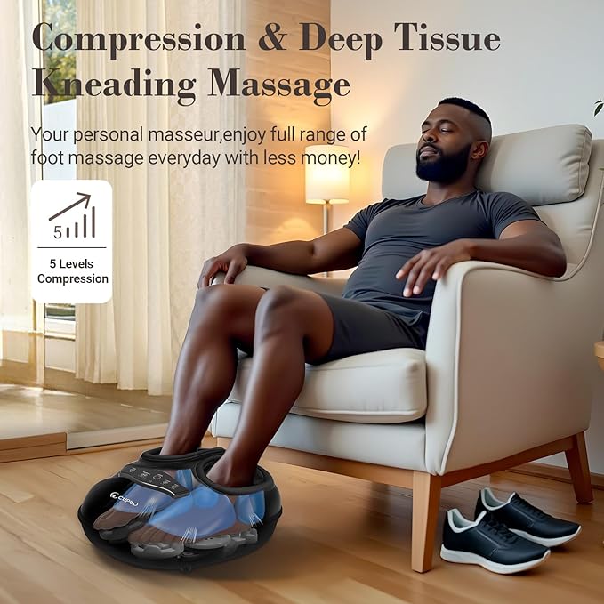 FSA Foot Massager with Heat - HSA Eligible Feet Massager for Plantar Fasciitis &amp Neuropathy Shiatsu Deep Kneading for Foot Pain Relief Gifts for Women Mom