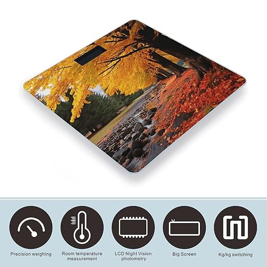 Fall Colors Scale for Body Weight Digital Bathroom Scale Accurate Smart Weight Scales with Large Display Weighing Machine High Precision Scales