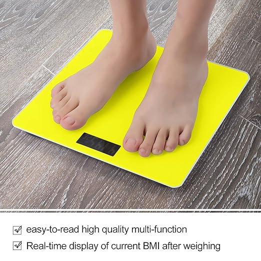Energy Saving Scale Bathroom Weighing Scale Smart Scale for Body Weight Digital Yellow