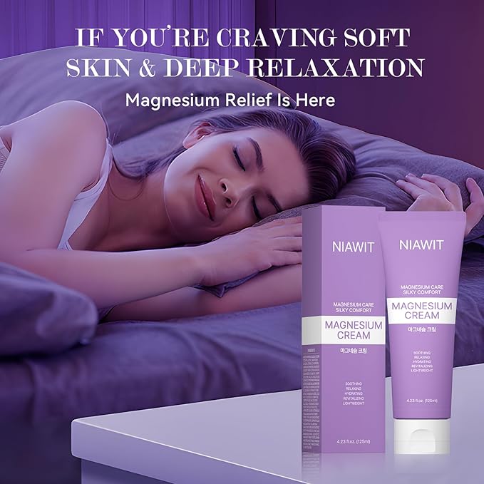 Magnesium Body Cream – Night Cream for Relaxation &amp Restful Body Comfort with Magnesium Aloe Shea Butter &amp Botanical Extracts | Non-Greasy Fast-Absorbing Gentle Texture