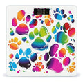 Colorful Dog Paw Print Weight Scale Digital Electronic Scales Bathroom Scale Larg LCD Backlight Display High Precision MeasurementsTempered Glass