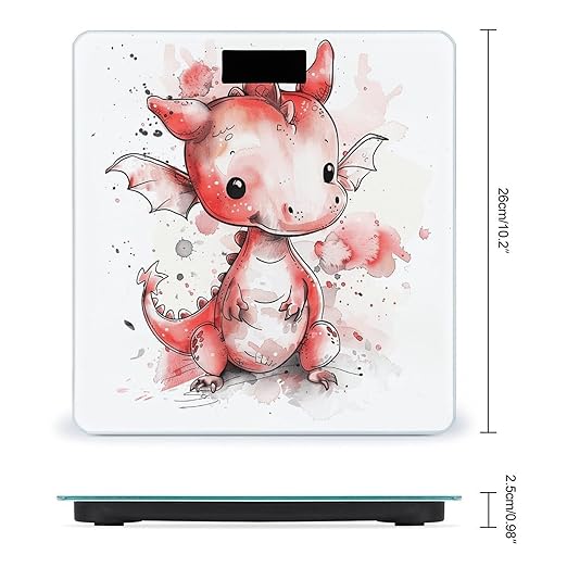 Digital Bathroom Scale for Body Weight Scale with Bright LCD Display High Accuracy Step-On Technology Auto On/Off Ink Style Dragon Digital Scales 400 Lbs /180kg