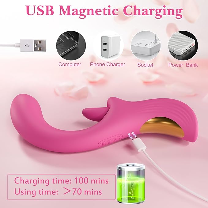 Dual Stimulation Adult for Women 10 Frequency Thrusting Stimulation Modes with Strong Suction Cup for Hands Free Play Automatic Electric Machine Tool for Women Pleasure DFG148