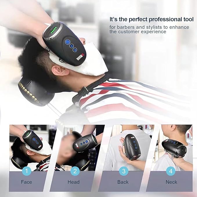 WMARK Barber Massager/Cordless HandheldMassager Charge Neck/Legs/Hand/FaceMassager 2 Massage Nodes 2600AMH(2packs Black)