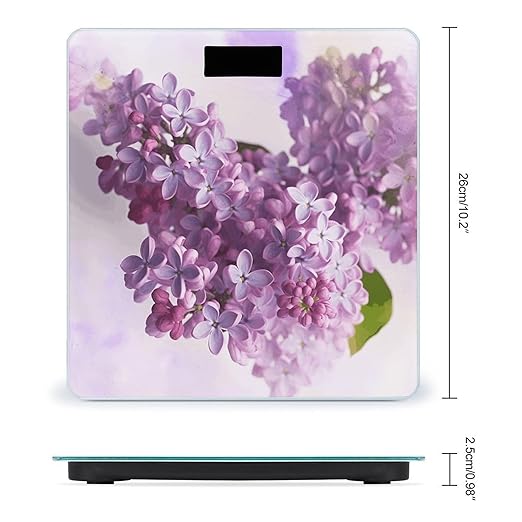 Lilac Flowers Scale for Body Weight Smart Scales Digital Bathroom Scale High Precision Weighing Scales with Large Display Weighing Machine for People