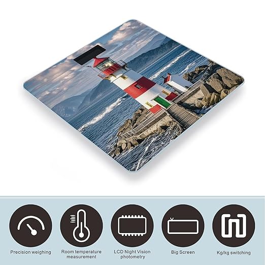 Santa Claus Lighthouse Scale for Body Weight Smart Scales Digital Bathroom Scale High Precision Weighing Scales with Large Display Weighing Machine for People