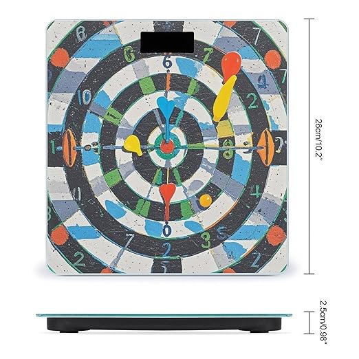 Colorful Dart Board Scale for Body Weight Highly Accurate Digital Bathroom Body Scale Digital Bathroom Scales for People Anti-Slip Large LCD Display Smart Scales
