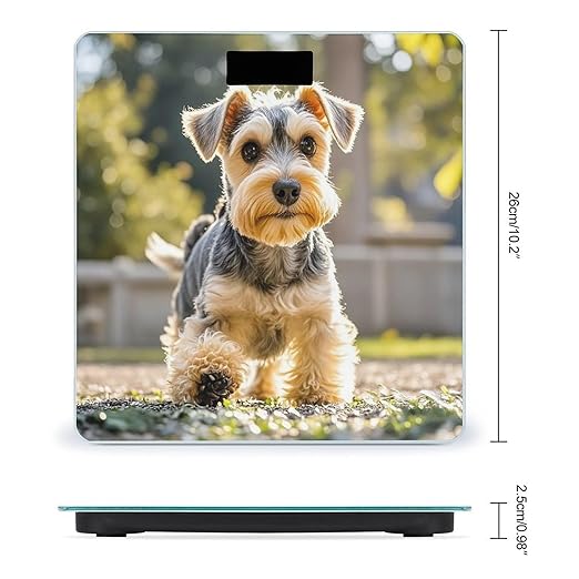 Digital Bathroom Scale for Body Weight Scale with Bright LCD Display High Accuracy Step-On Technology Auto On/Off Yorkie Puppy Digital Scales 400 Lbs /180kg