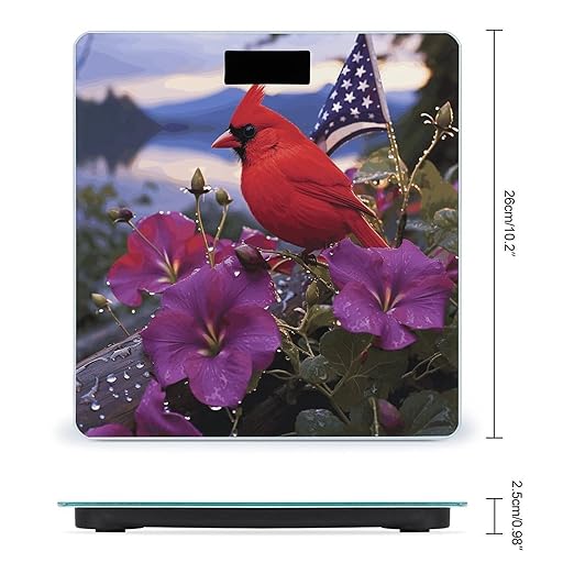 Purple Morning Glory Bathroom Scale for Body Weight 400 Lb Weight Scale with High Precision Sensors Tempered Glass Highly Accurate Digital Weighing Machine for People