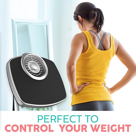 Adamson A25 Scales for Body Weight - Up to 400 LB - New - 5.3 Dial on 12.4 x 10.2 Platform - Anti-Skid Rubber Surface - Bathroom Scale Analog - Durable with 20-Year Assurance - Silver