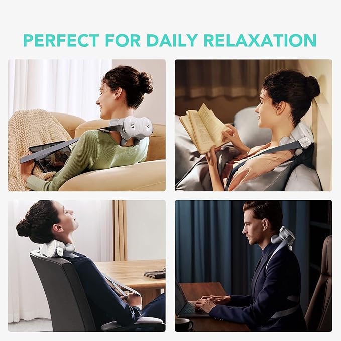 SKG H7 Neck Massager for Pain Relief Deep Tissue Shiatsu Neck and Shoulder Massager 4D Electric Kneading Massager with Heating Relax at Home Office Car Gift for Men Women Maye Musk's Choice