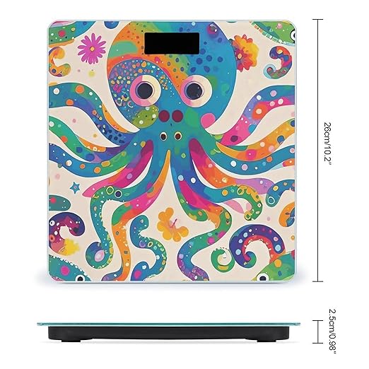 Colorful Octopus Scale for Body Weight Smart Scales Digital Bathroom Scale High Precision Weighing Scales with Large Display Weighing Machine for People