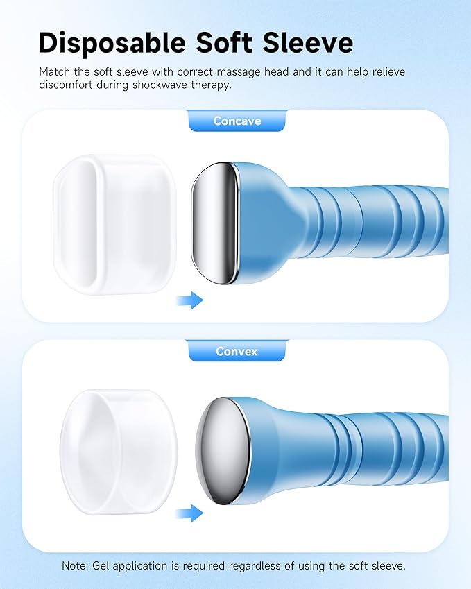 Massage Handle Handpiece with 2 Interchangeable Massage Heads Concave and Convex