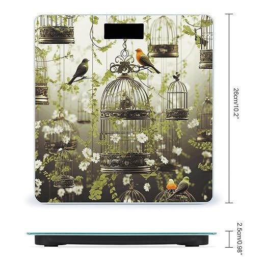 Birdcages and Birds Scale for Body Weight Accurate Digital Bathroom Scale Toughened Glass High Precision Scales Smart Weight Scales with Large LCD Backlight Display Weighing Machine