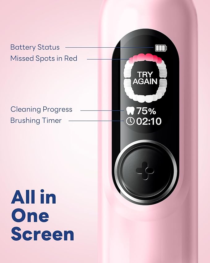 AI Electric Toothbrush w/ 6 Brush Heads Smart Sonic Toothbrush for Adults Kids Teens 150-Day Rechargeable Battery Whitening Real-Time Brushing Map Travel Case (G5S)