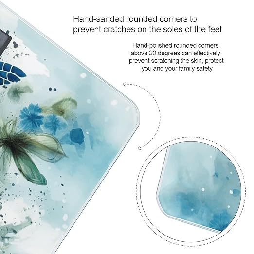 Sea Turtle Blue Bathroom Scale Large LCD Backlight Display Digital Scale Rounded Corners Body Scales Automatic Power On/Off Bathroom Scales for Home Bedrooms