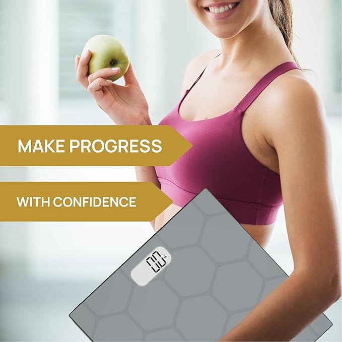 INEVIFIT Bathroom Scale Highly Accurate Digital Bathroom Body Scale Measures Weight up to 400 lbs. Includes Batteries