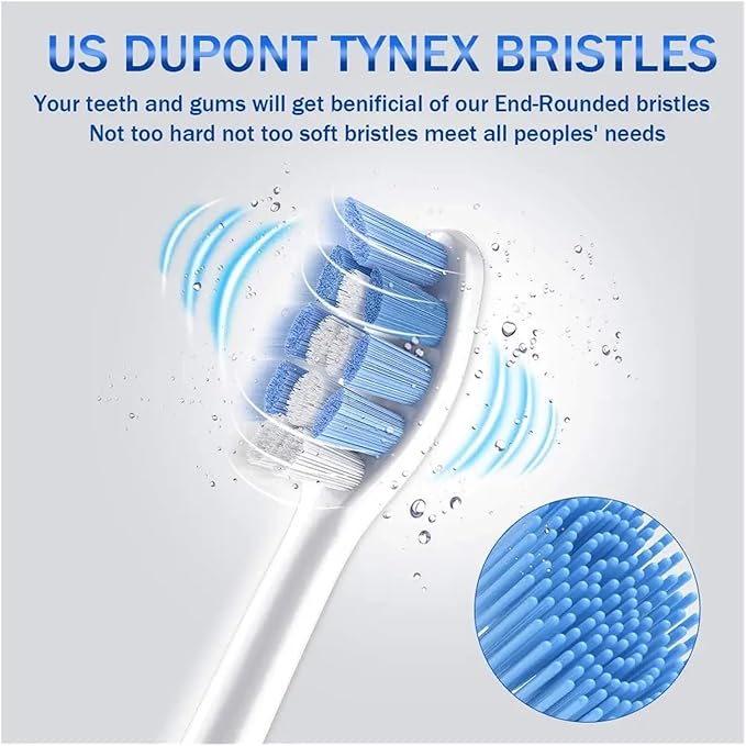 Toothbrush Heads HX9034 Compatible for HX3211 HX3281 HX6220 HX6211 HX6231 HX6250 HX6252 HX9322 HX9331 HX9334 HX6253 HX6530(Brown)