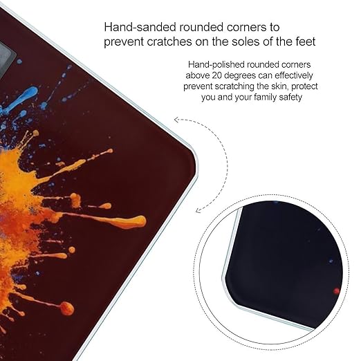 Women's Digital Bathroom Weighing Scale Automatic Switch Energy Saving Scale Smart Scale for Body Weight Paint Splash Ink Baseball