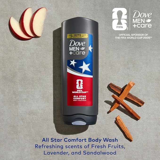 Dove Men+Care FIFA World Cup 2026 Limited Edition Body &amp Face Wash Mixed Pack MicroMoisture Hydration &amp Skin Strengthening 3‑Count