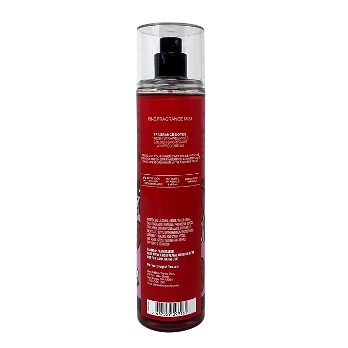 Bath &amp Body Works Strawberry Pound Cake - Ultimate Hydration Body Cream Fine Fragrance Mist Body Lotion and Shower Gel - with a Peach Gardenia Bar Soap