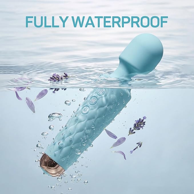 Rechargeable Personal Massager 8-Speed &amp 20-Mode Cordless Handheld Percussion Massager for Neck Back Shoulder Relaxation Quiet Handheld Body Massager with Ergonomic Design(Light Blue)