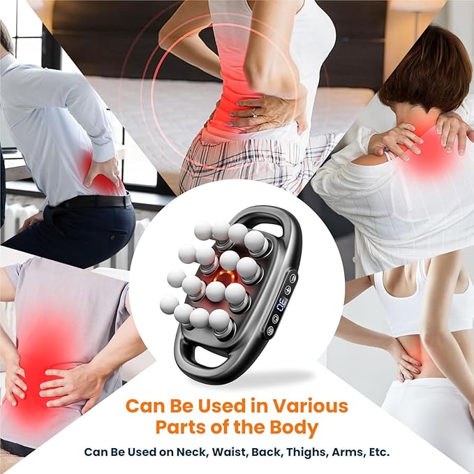 Relief Wave Pro 3 Deep Tissue Massage Gun with 16 Heads 30 Speed Levels Quiet Percussion Massager for Back Legs Waist Buttocks and Muscle Relief (White)