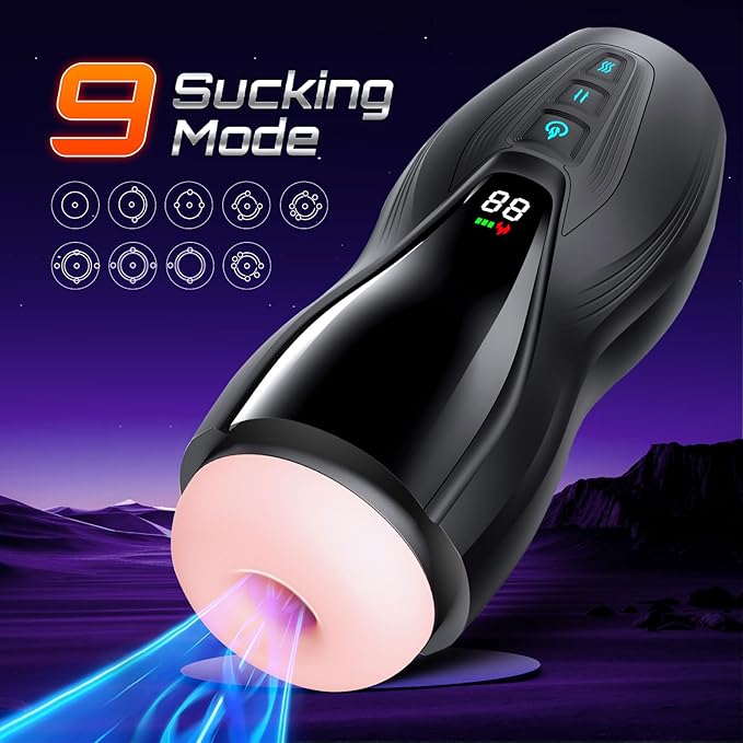 Male Masterburbatar Hands Free with 10 Viboators Heat Sucking Thrusting Massagers Modes Automatic Male Mastusbafor Tight Sleeve Hoodies Pocket Puzzy Silicone Electric Massager Machine PWO03