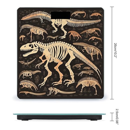 Dinosaur Skeleton Print Scale for Body Weight Digital Bathroom Scale Accurate Smart Weight Scales with Large Display Weighing Machine High Precision Scales