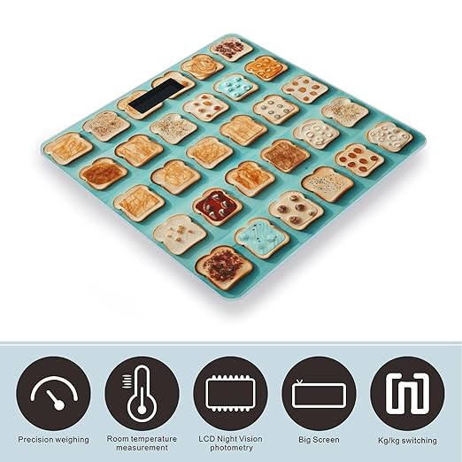 Toast and Food Smart Scale for Body Weight Accurate Bathroom Scale with LED Display Digital Weight Scales Weighing Machine High Precision Scales for Bath Home