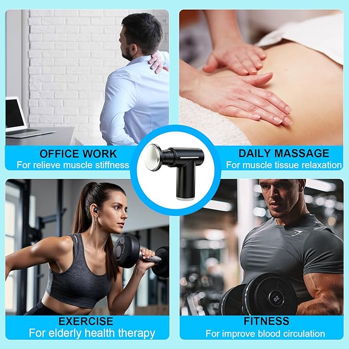 Massage Gun with Heat and ColdDeep Tissue Back Massager Neck Massager for Pain ReliefMuscle Percussion Massage GunHandheld Message Gun with 6 Heads&ampSilentGifts for Men Women Dad