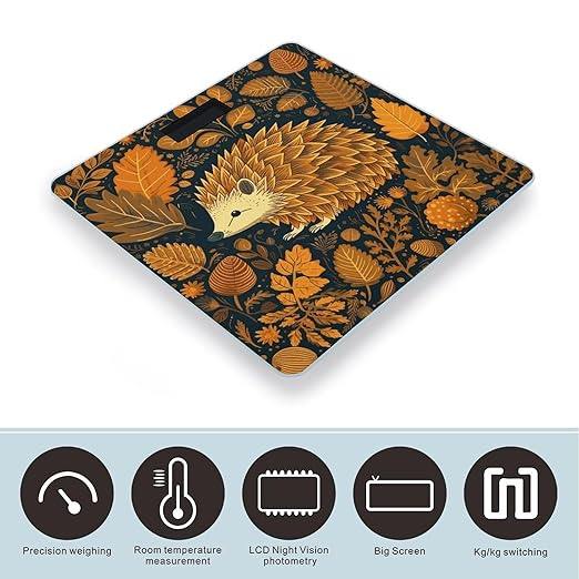 Cute Hedgehog Scale for Body Weight Digital Bathroom Scale Precision Smart Weighing Scales with Clear LED Display Accurate High Precision Scales Weighing Machine