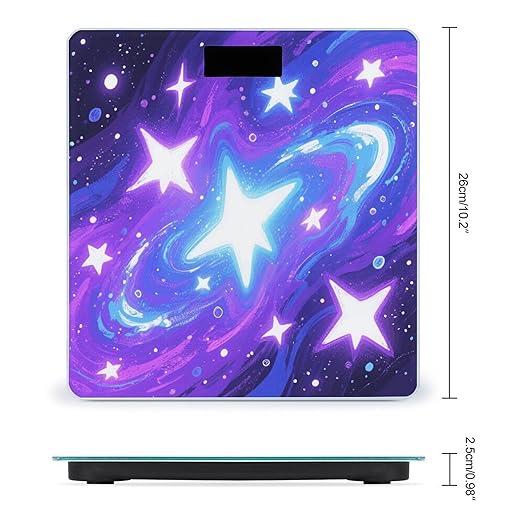 Starry Print Bathroom Scale for Body Weight LCD Display Digital Bathroom Scale Tempered Glass Bathroom Weight Scales Fashion Smart Scales for Home Bedroom 400 Lb