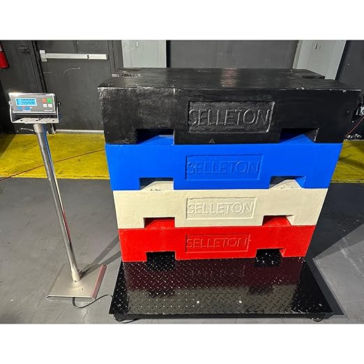 SellEton SL-4x4-5k-NN 48 x 48 (4' x 4') Industrial Floor Scale Pallet Size/Warehouse Shipping | 5000 lb x 1 lb