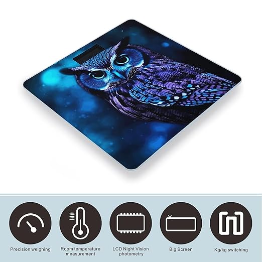 Blue Owl Digital Bathroom Scale for Body Weight with High Precision Digital Weighing Scale with BMI Clear LCD Display and Step-On Measures Weight Up to 180kg