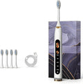Magnetic Levitation Sonic Adult Electric Toothbrush USB Charging Fully Automatic Vibrating Soft Bristled Toothbrush Provide 5 Cleaning Modes 3 Intensities 4 Soft Brush Heads. (Magnetic White)