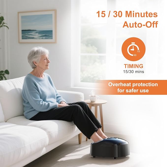 Shiatsu Foot Massager with Heat Feet Massager for Plantar Fasciitis Neuropathy with Air Compression Deep Kneading Multiple Modes &amp Adiustable Intensity Gifts for Women Men Size 13