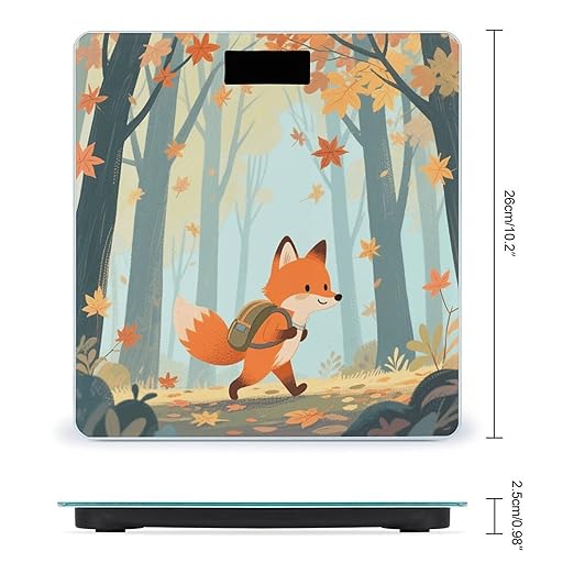 Fox_Adventure Weight Scale Large Digital Bathroom Scales with Bright LED Display Non Slip Digital Scale and Step On Fashion Weighing Machine for Body