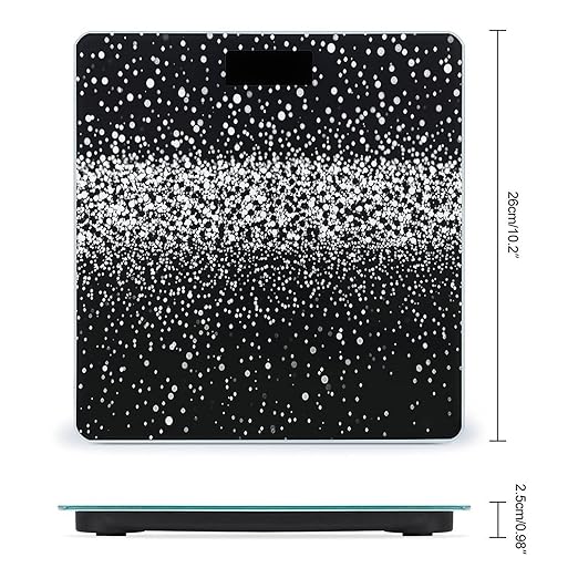 Black White Glitter Scale for Body Weight Digital Bathroom Scale Toughened Glass High Precision Scales for Body Weight with Large LCD Backlight Display Weight Scales