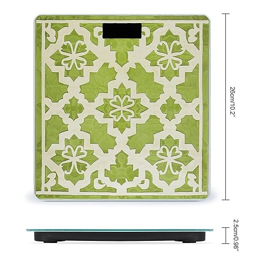 Digital Bathroom Scale for Body Weight Scale with Bright LCD Display High Accuracy Step-On Technology Auto On/Off Lime Green and White Digital Scales 400 Lbs /180kg