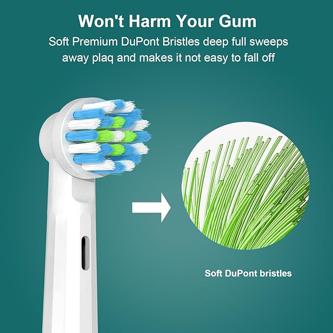 8 Pack Replacement Toothbrush Heads Compatible with Oral B Pro 1000 Electric Toothbrush Brush Heads Refill for Smart 1500 Cross/Floss/Sensitive/7000/5000 Black/White